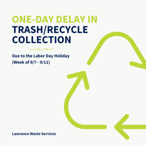 One-Day Delay in Trash & Recycling week of 9/7-9/11
